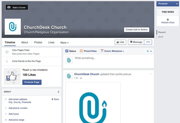 The new Facebook page for your church is now ready