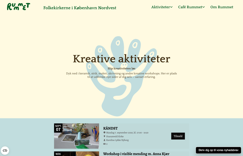 Underside for de kreative aktiviteter