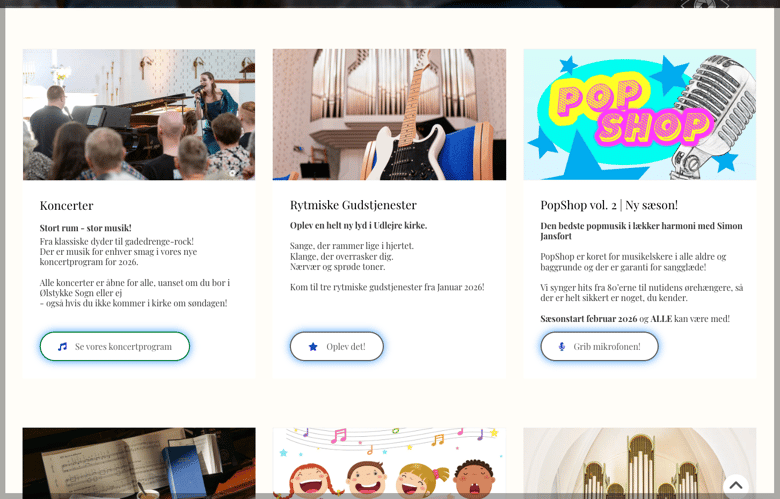 Koncertside med gode knapper