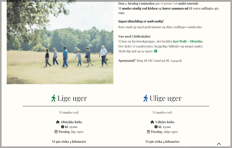 Siden for Just Walk-gruppen