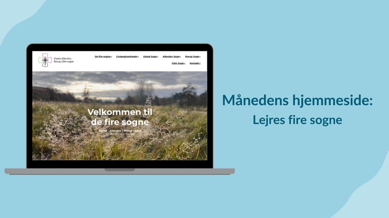 Computerskærm og titlen "Månedens hjemmeside"