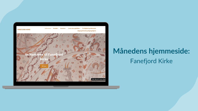 Computerskærm med vinderens hjemmeside