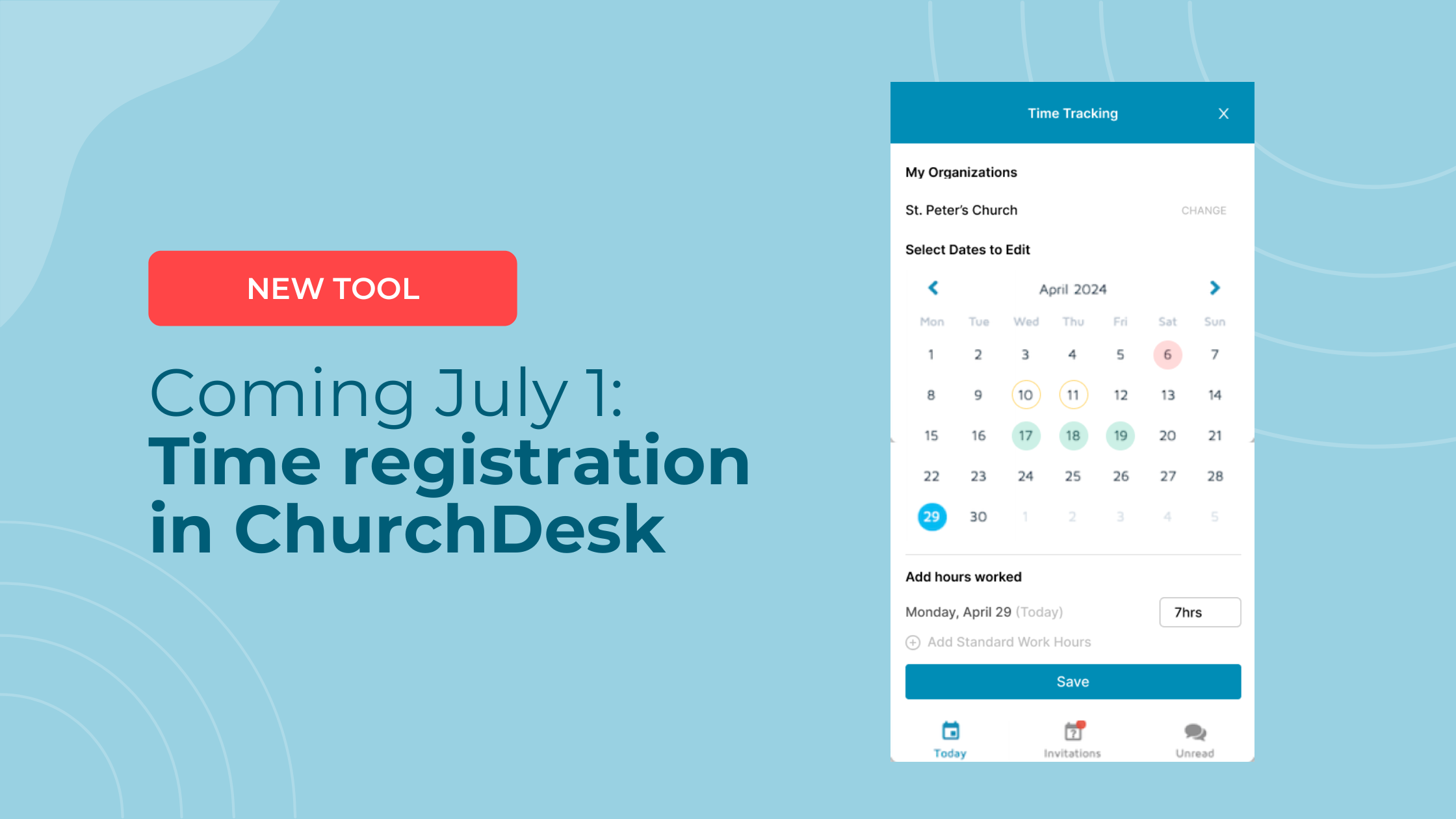 Coming July 1: ChurchDesk time registration
